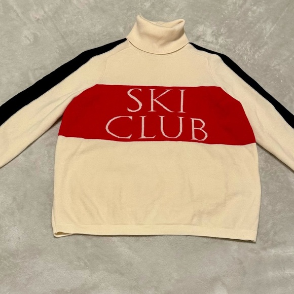 New Vineyard Vines Women's Cream and Red Ski club Sweater SZ: XS - Picture 3 of 9